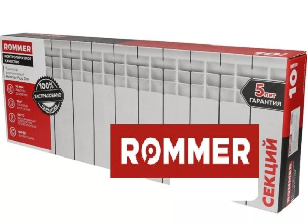 Радиатор алюминиевый ROMMER Plus 200/96  8 секций