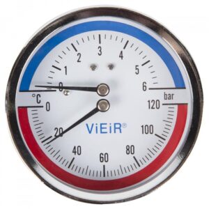 Термоманометр аксиальный VIEIR 0- 6 bar (1/50)